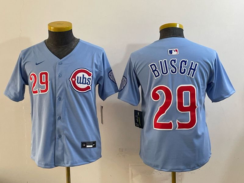 Youth 2026 Chicago Cubs #29 Busch Light Blue Game Nike MLB Jersey style 001
